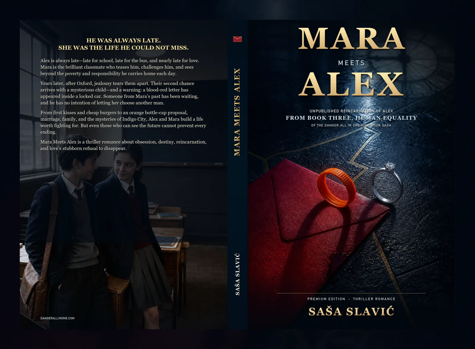 Complete Mara Meets Alex hardcover back, spine, and front wrap